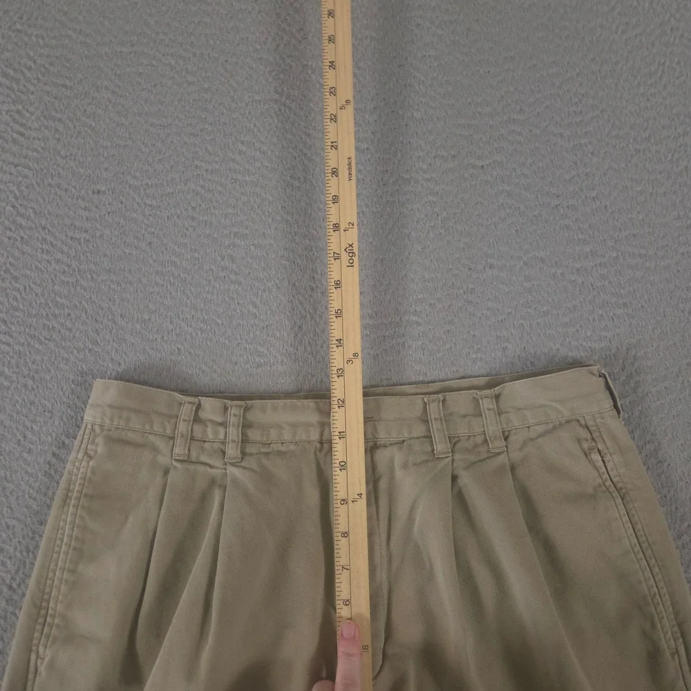 VINTAGE Eddie Bauer Pants Mens 35x32 Tan Straight Leg Flannel Lined Chino 90s